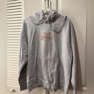 Beachy Gray Surfer Hoodie with Graphic Print